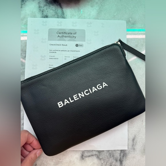Authentic Balenciaga Leather Pouch - Picture 1 of 11